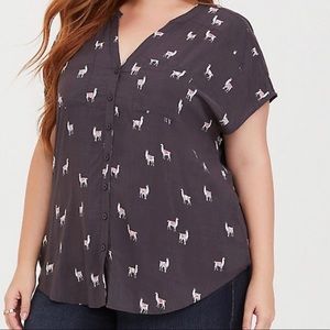 Torrid llama dolman challis blouse SIZE 4